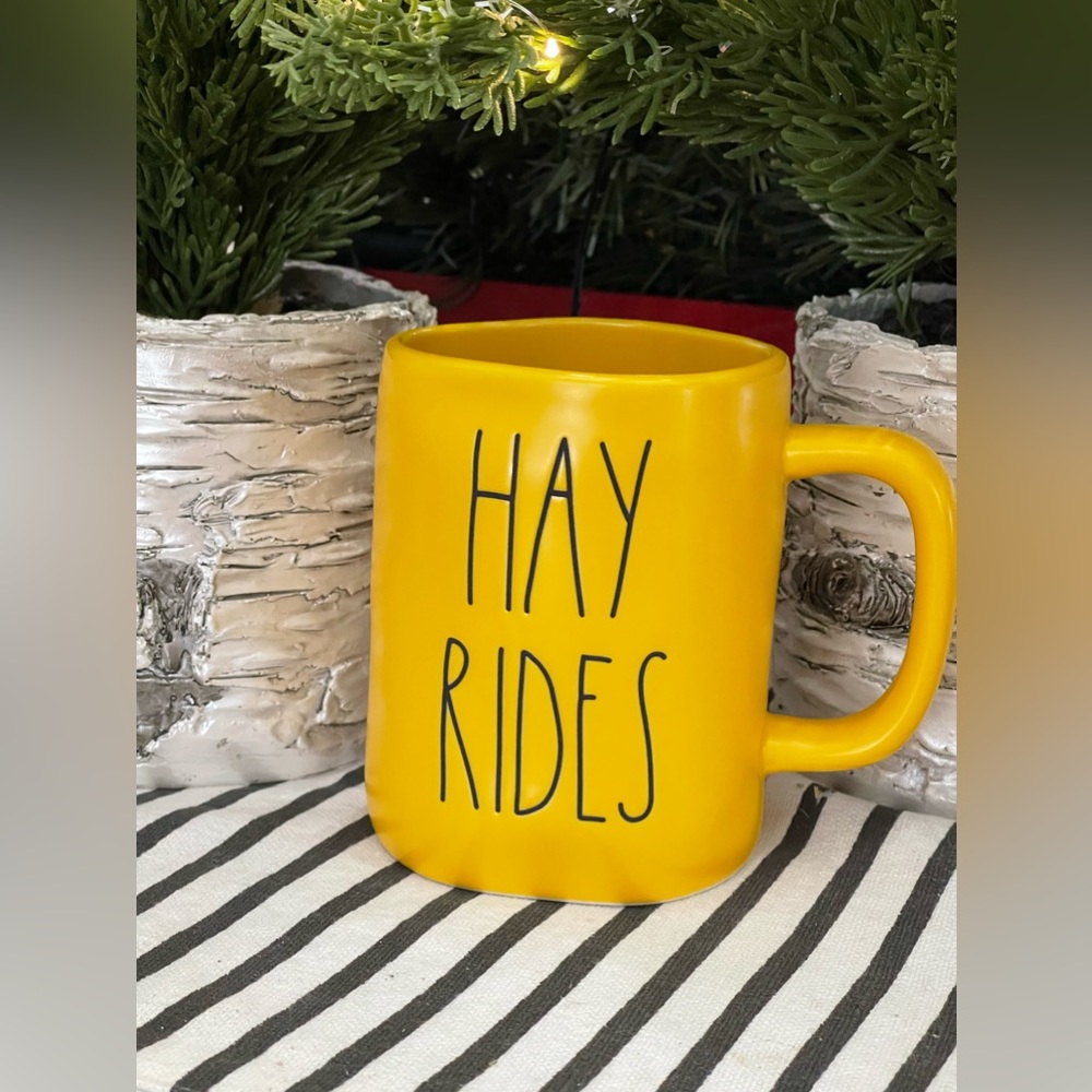 Brand NEW w/Tags Rae Dunn HAY RIDES Single Sided Mug 🍁🍂🥮